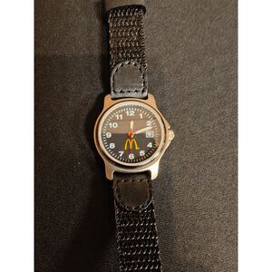 McDonald's Collectible Europa Black Wristwatch w/Inscription, Case, and Booklet